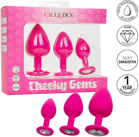 Calexotics Cheeky Gems Πρωκτικές Σφήνες Σετ Φούξια 3τμχ