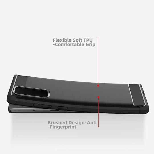 Techsuit Carbon Back Cover Σιλικόνης Μαύρο (Galaxy Note 20TCL 20L / 20L+ / 20 5G / 20S)