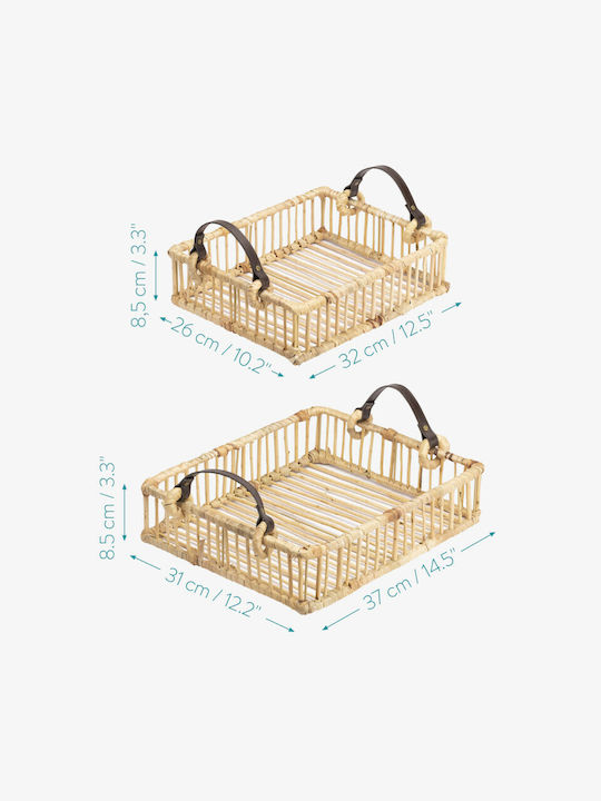 Navaris Tavă Decorativă Lemn Dreptunghiulară 2buc