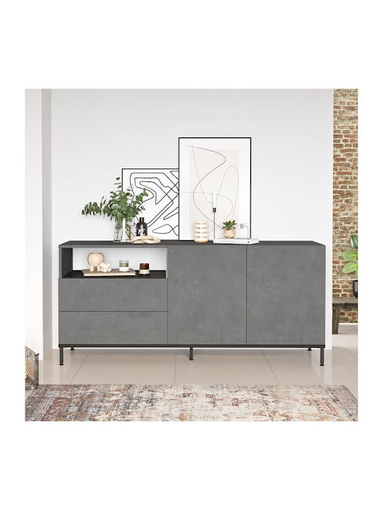 Bufet Evaluate din Lemn Gri 170x46.5x75.5cm