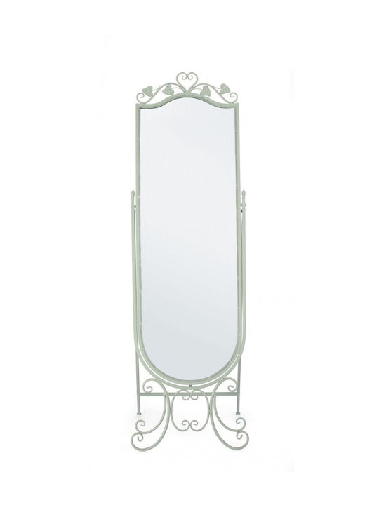 Bizzotto Harriet Boden- oder Standspiegel Oval mit Grünem Metallischen Rahmen 165x51cm
