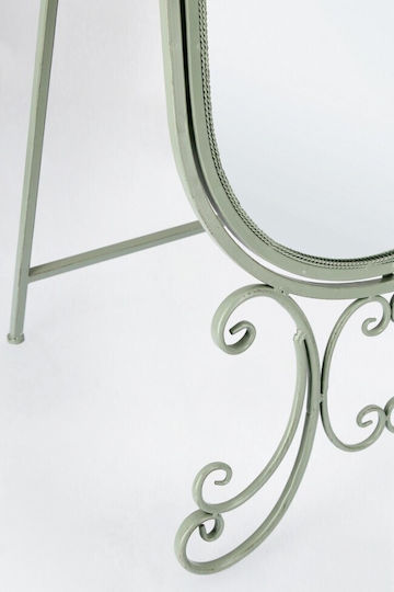 Bizzotto Harriet Boden- oder Standspiegel Oval mit Grünem Metallischen Rahmen 165x51cm