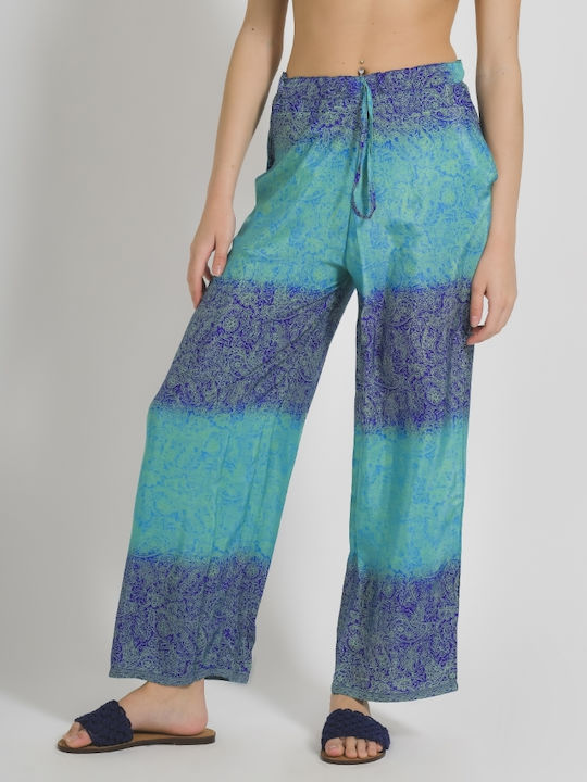 Ble Resort Collection Women's Pants Beachwear in Blue color