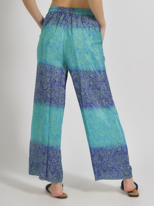 Ble Resort Collection Women's Pants Beachwear in Blue color