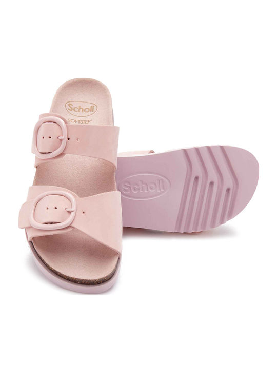 Ambre Leder Flache Sandalen für Damen in Rosa Farbe