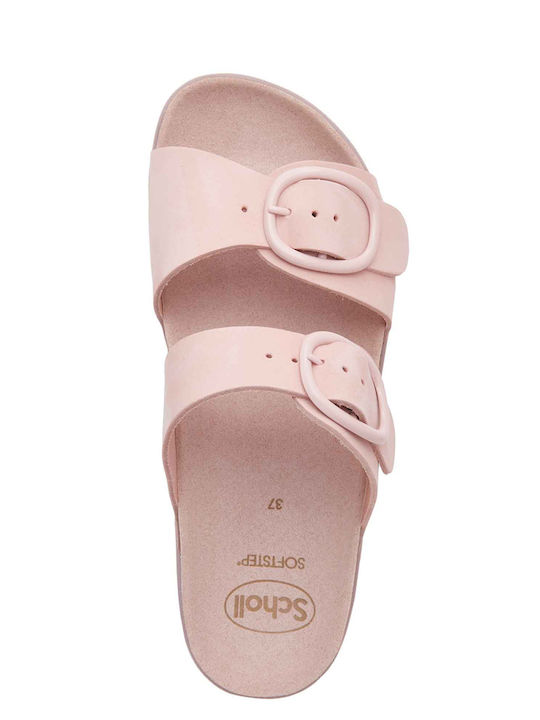 Ambre Leder Flache Sandalen für Damen in Rosa Farbe