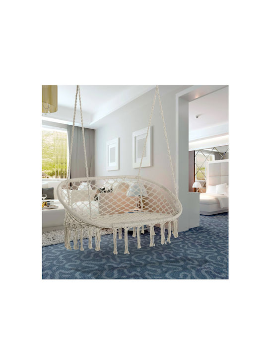 Outsunny Macrame Double Hammock Ecru 130x75cm