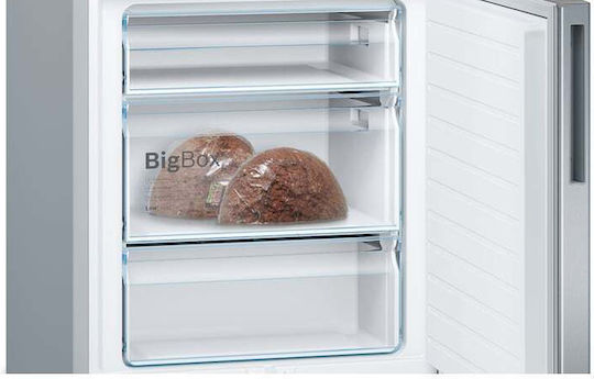 Bosch Ψυγειοκαταψύκτης 419lt Υ201xΠ70xΒ65εκ. Brushed Steel Anti-Fingerprint KGE49AICA