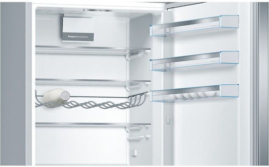 Bosch Ψυγειοκαταψύκτης 419lt Υ201xΠ70xΒ65εκ. Brushed Steel Anti-Fingerprint KGE49AICA