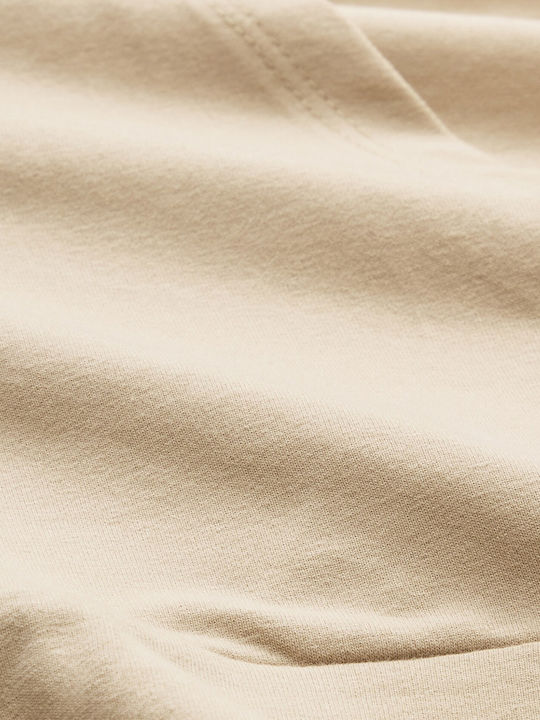 Damen Crop Top Langarm Beige