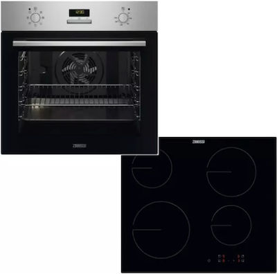 Zanussi ZOHEF2X + ZHRN641K Φούρνος άνω Πάγκου 72lt με Κεραμικές Εστίες Π59.4εκ. Inox