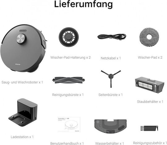 Dreame L10S Pro Roboter-Staubsauger mit Kartierung Laser & Saugkraft 5300Pa Schwarze