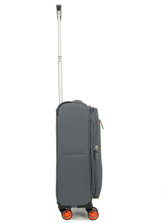 Airtex Paris Benzi Kabinen-Stoffkoffer Grau mit 4 Rädern Höhe 55cm