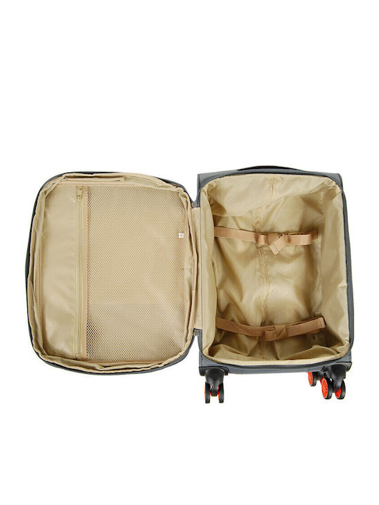Airtex Paris Benzi Kabinen-Stoffkoffer Grau mit 4 Rädern Höhe 55cm