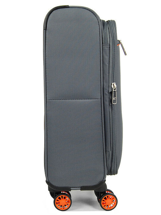 Airtex Paris Benzi Kabinen-Stoffkoffer Grau mit 4 Rädern Höhe 55cm