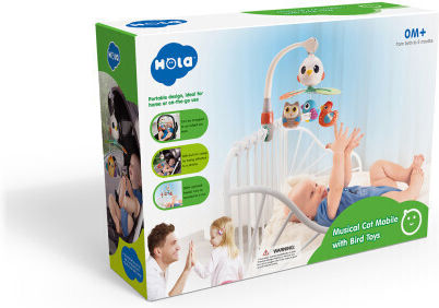 Hola Toys Mobile for Cot with Music Cat for 0++ Months