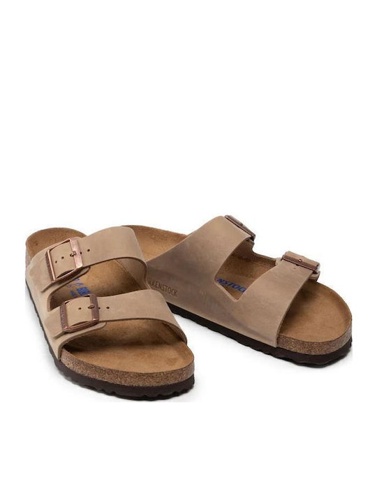 Arizona Soft Footbed Oiled Leather Leder Herrensandalen Tabacco Brown Regelmäßig Passform