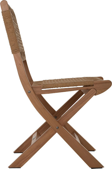 Foldable Kitchen Wooden Chair Brown 47x58x82cm