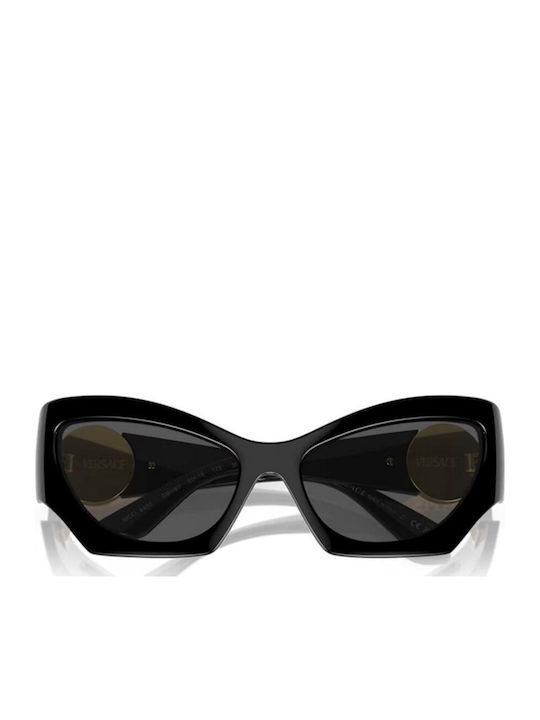 Damen Sonnenbrille mit Schwarz Kunststoff Gestell und Gray Linse