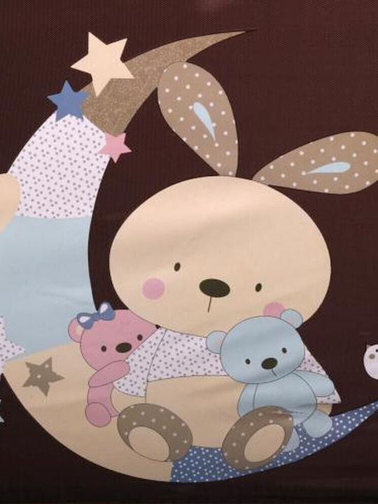 Moni Sleepy Playpen 2 Levels with Changing Table & Mattress Brown-Green 120x60cm
