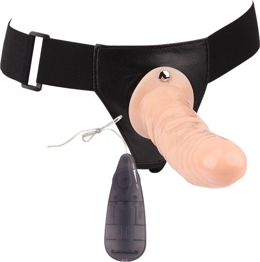 Chisa Novelties Harness με Dildo 19cm και Δόνηση στο χρώμα του δέρματος