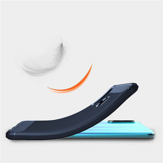 Sonique Carbon Brushed Umschlag Rückseite Silikon / Kunststoff Blau (Poco F4 5G)