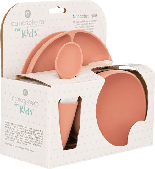 Click Feeding Set made of Silicone with Non-Slip Base Orange 4pcs