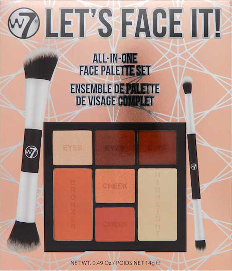 W7 Cosmetics Let's Face It! Сет за грим за Лице и Очи 3бр