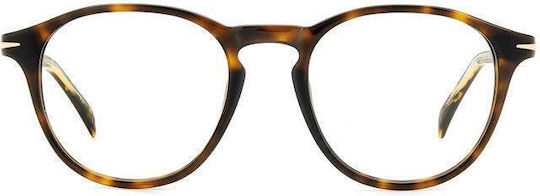 David Beckham Plastic Eyeglass Frame Brown Tortoise DB 1126 2IK