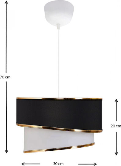 Megapap Fanny Κρεμαστό Φωτιστικό Μαύρο με Ντουί E27 30x70x70εκ.
