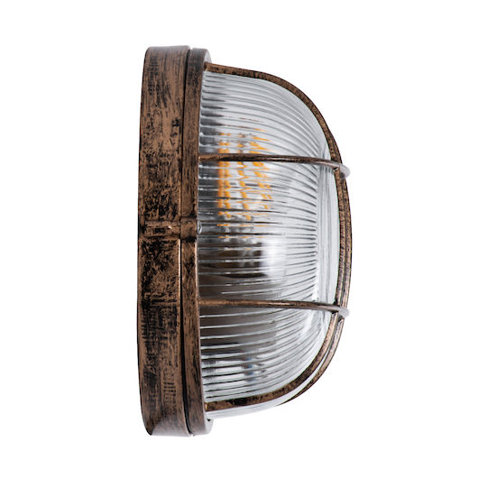 GloboStar Boatlight Wandmontierte Außen-Schildkrötenleuchte E27 IP65 17.5x17.5x9εκ.
