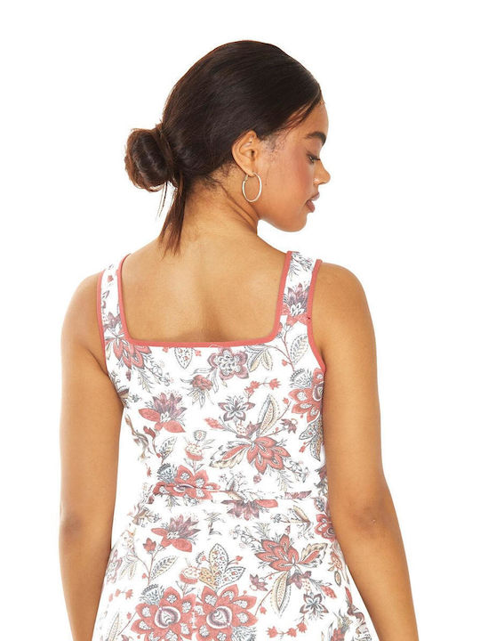Women's Summer Crop Top Linen with Straps Floral Multicolour