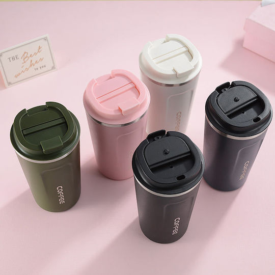 Techsuit Glass Thermos Stainless Steel 380ml Green