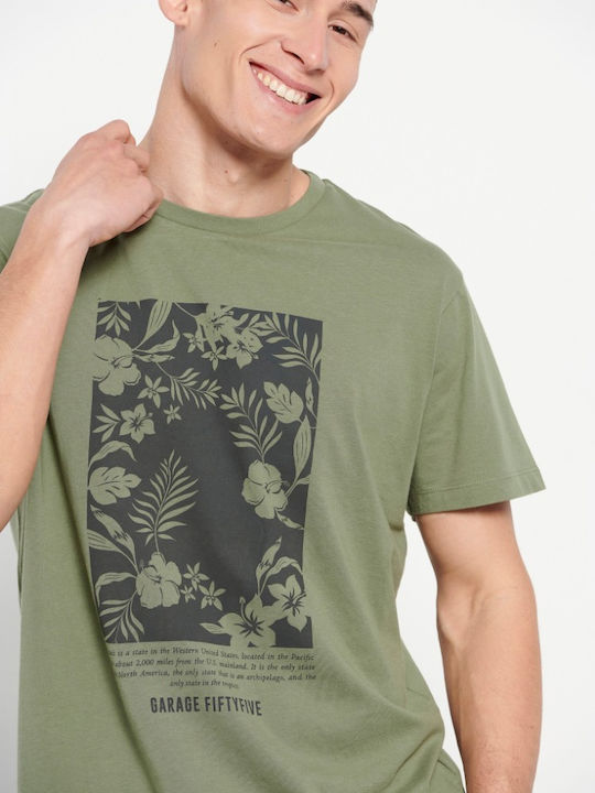 Garage Fifty5 Men's Short Sleeve T-shirt Khaki