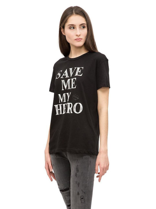 Save Me My Hero Damen T-Shirt Schwarz