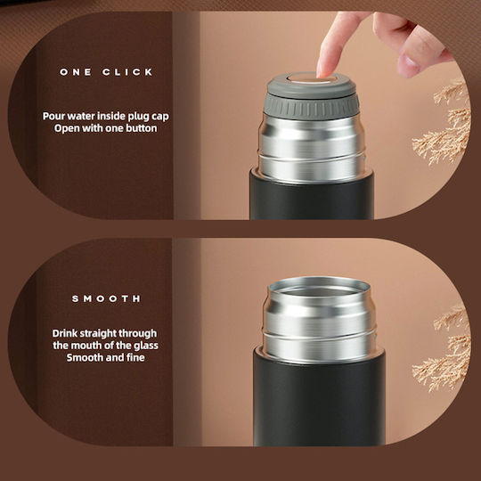Techsuit Μπουκάλι Θερμός Ανοξείδωτο 500ml Μαύρο