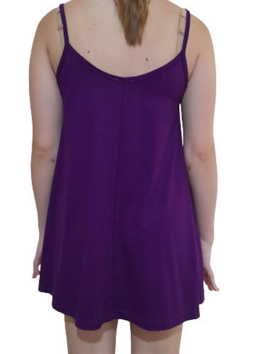 Bodymove De vară Feminină Din bumbac Bluză cu curea de spaghete Violet