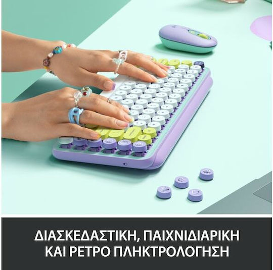 Logitech POP Emoji Безжично Само клавиатура Английски US Daydream