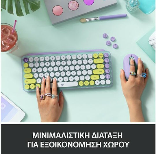 Logitech POP Emoji Безжично Само клавиатура Английски US Daydream