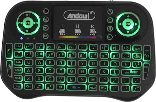Andowl Q-K09X Ασύρματο Πληκτρολόγιο με Touchpad Αγγλικό US