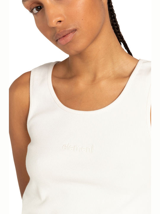 Yarnhill Γυναικείο Καλοκαιρινό Crop Top Βαμβακερό Αμάνικο Λευκό