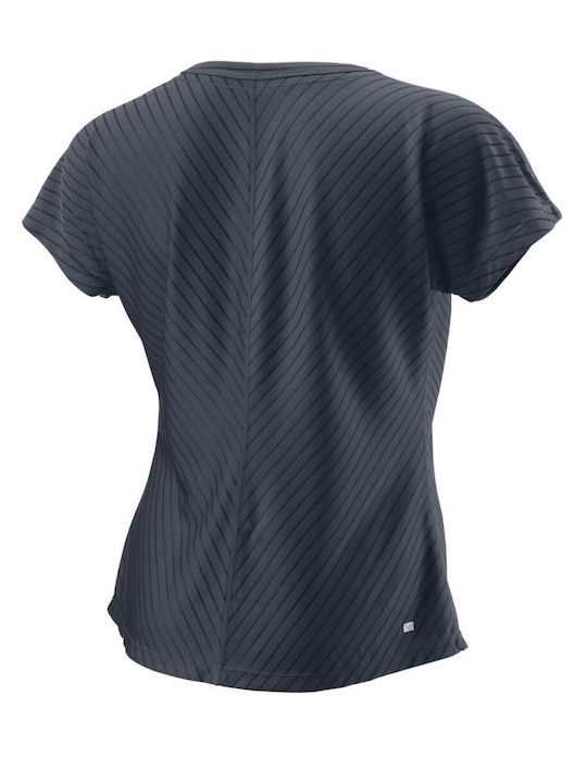 Wilson Women's Athletic Blouse Short Sleeve with V Neckline Blue