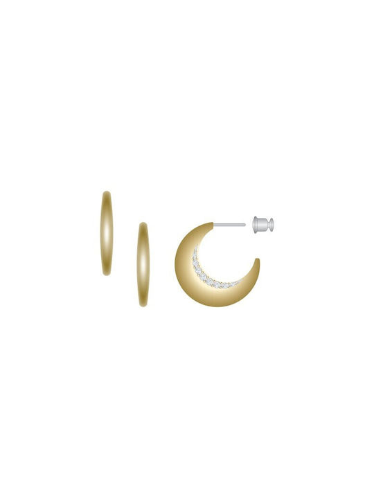 Skagen Earrings Hoops made of Steel Gold Plated