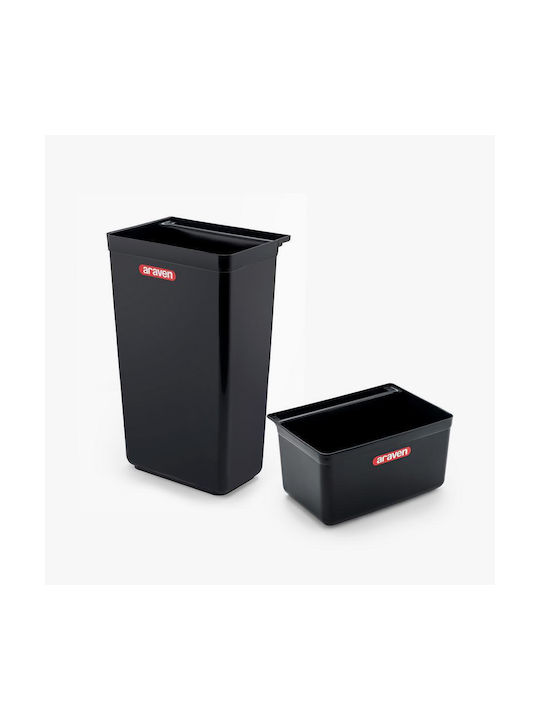 Araven Waste Bin Waste Plastic Black 9.5lt 1pcs
