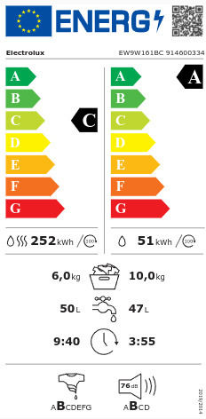 Electrolux Πλυντήριο-Στεγνωτήριο Ρούχων 10kg/6kg Ατμού 1600 Στροφές με Wi-Fi