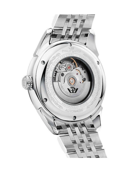 Philip Watch Ceas Bărbătesc Automat cu Argintiu Brățară Metalică