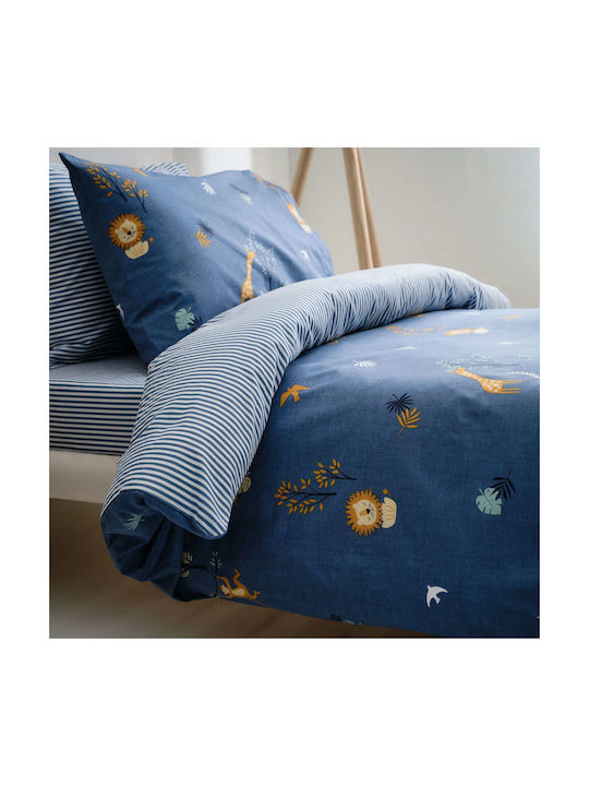 Vesta Home Σετ Σεντόνια Μονά Βαμβακερά Max Μπλε 170x260cm 3τμχ