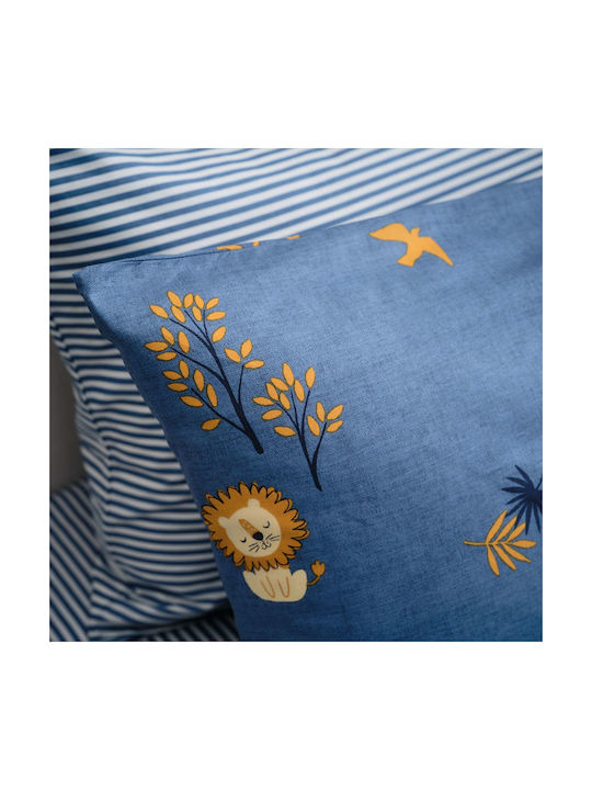 Vesta Home Σετ Σεντόνια Μονά Βαμβακερά Max Μπλε 170x260cm 3τμχ