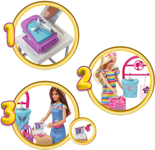Barbie Εργαστήριο Μόδας Σετ Κούκλας για 5+ Ετών