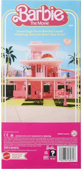 Barbie The Movie Wearing Pastel Striped Beach Matching Set Collectible Boy Doll Ken for 3+ years+ Years 33.02cm